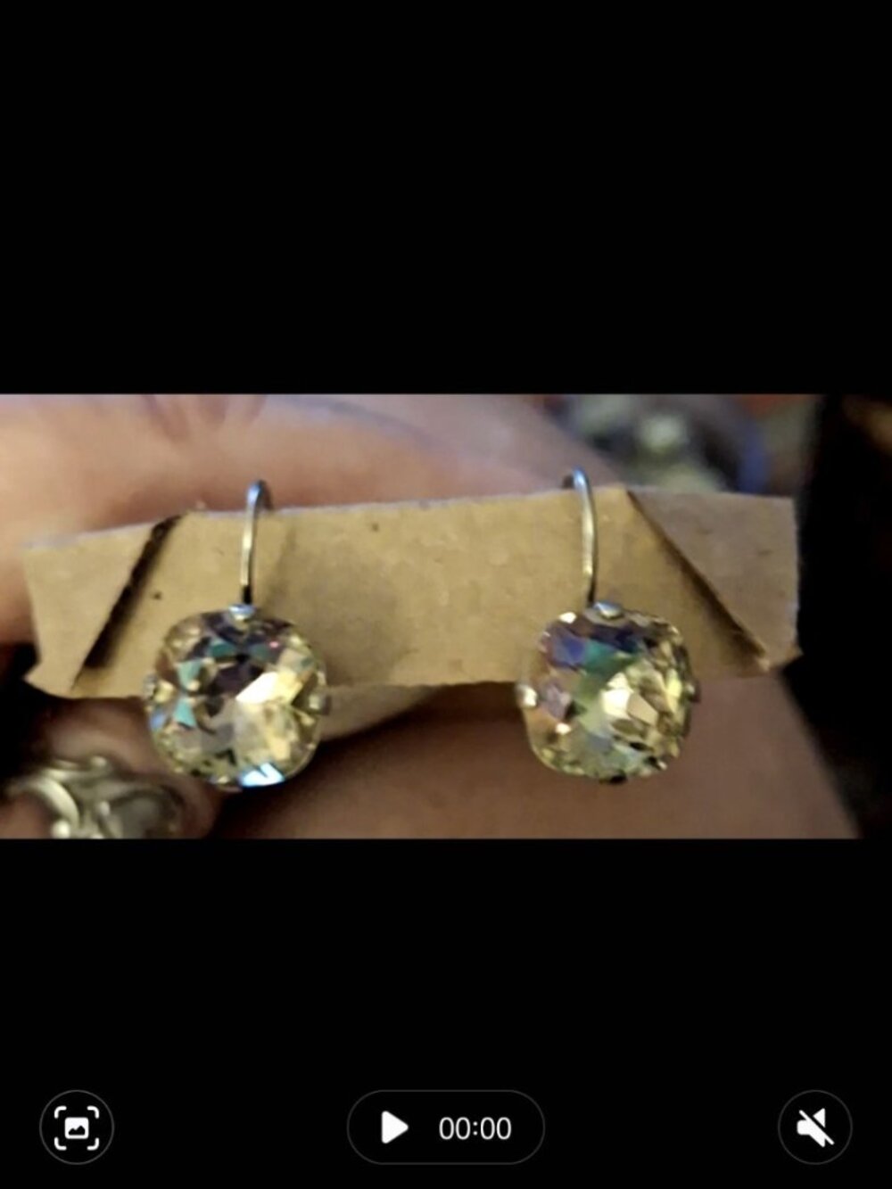 Crystal Drop Silvertone Leverback Hook Earrings Jewelry Rainbow 10mm - Picture 6 of 12